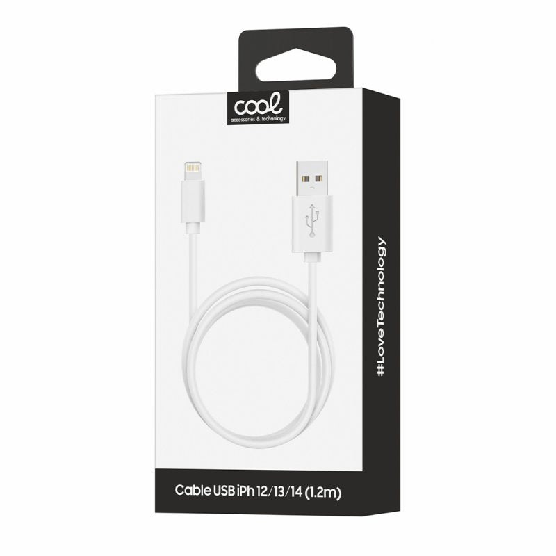 Cable USB Compatible COOL Lightning para iPhone / iPad (1.2 metros) Blanco