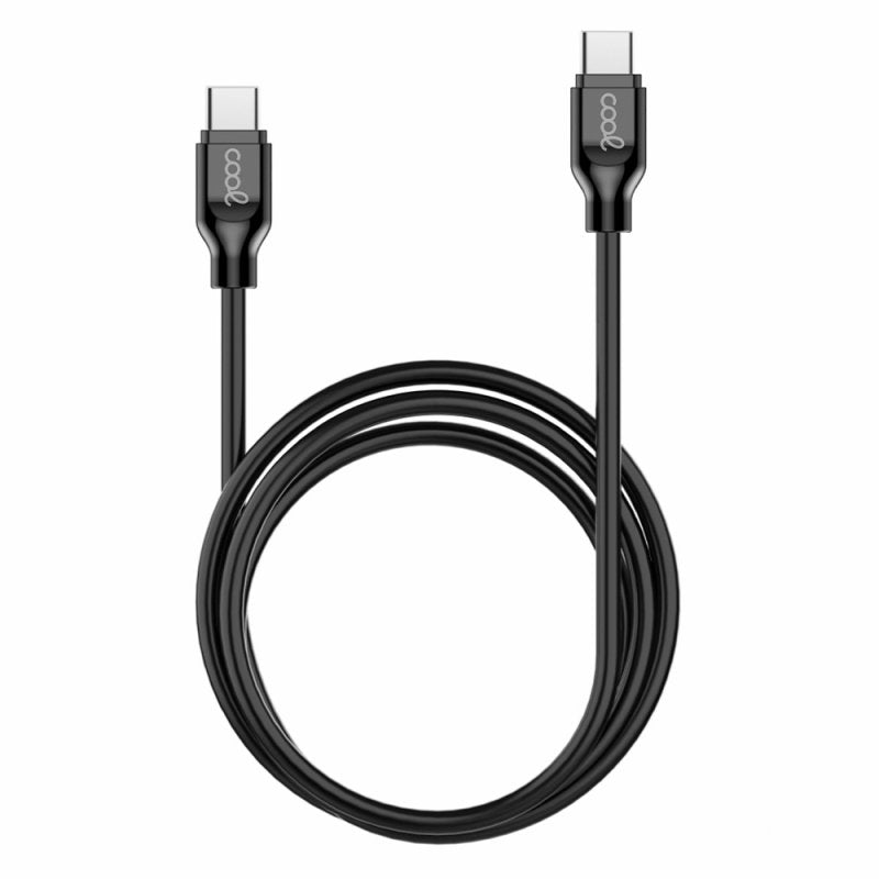 Cable USB Compatible COOL Universal TIPO-C a TIPO-C (1.2 metros) Negro 3 Amp