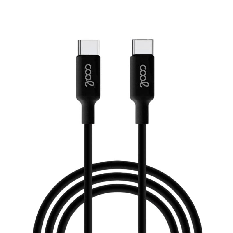 Cable USB Compatible COOL Universal TIPO-C a TIPO-C (1.2 metros) Negro 3 Amp