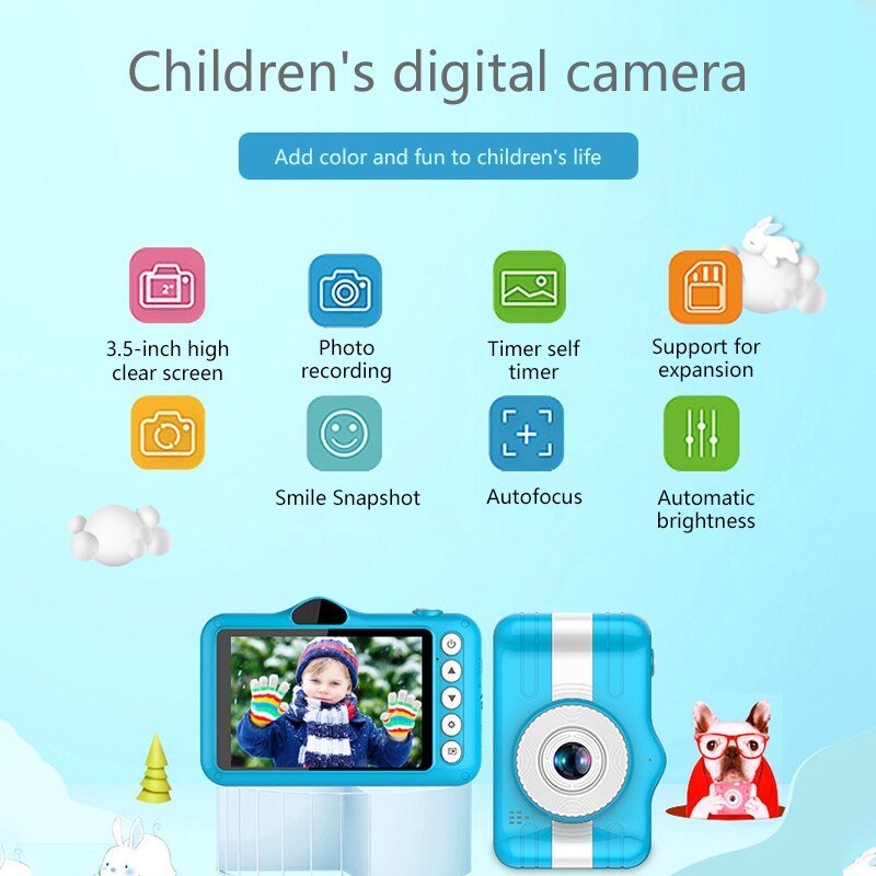 Câmara digital infantil com design de desenho animado, 12 MP e vídeo 1080P - Telejacob Shop