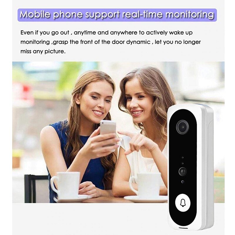 Campainha WiFi V20 com Câmara HD | Intercomunicador Visual, Visão Noturna e Segurança - Telejacob Shop