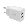 Cargador Red Universal Entrada 2 x USB COOL 2.4 Amperios Blanco