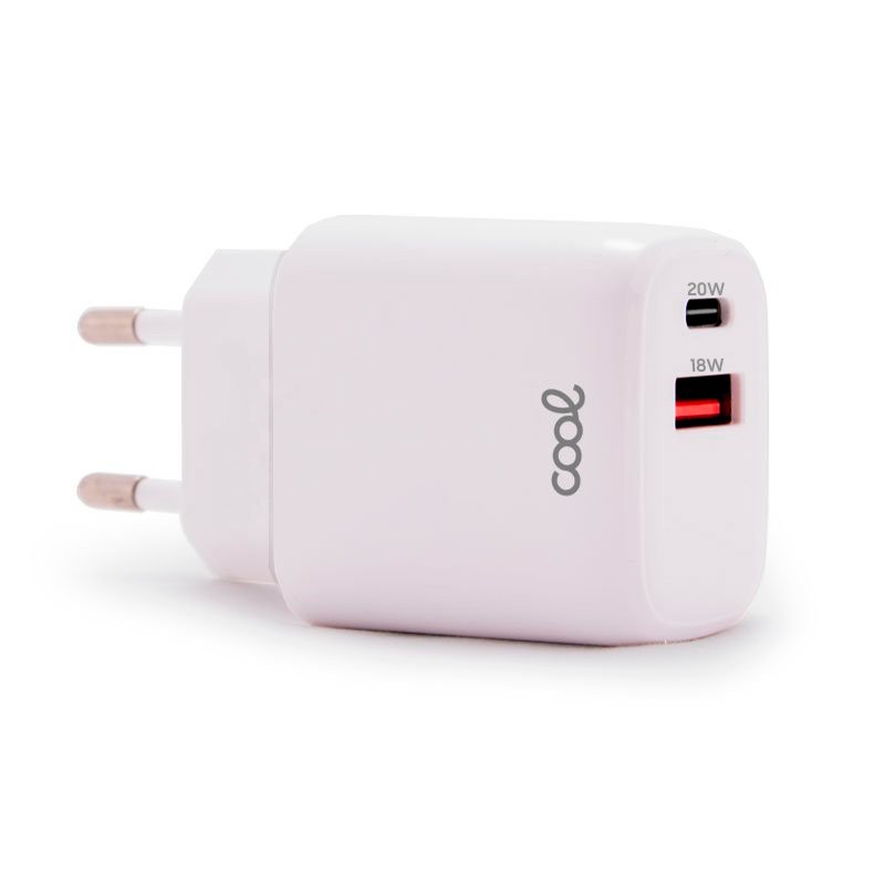 Cargador Red Universal Fast Adapt. (PD) Dual USB-A / USB-C COOL (20W) Blanco