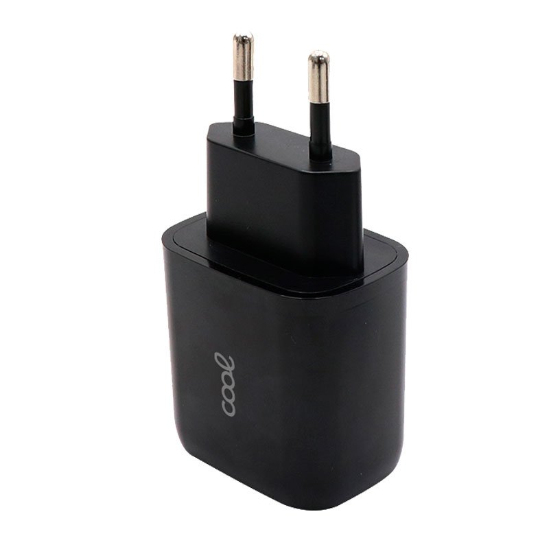 Cargador Red Universal Fast Adapt. (PD) Dual USB-A / USB-C COOL (20W) Negro