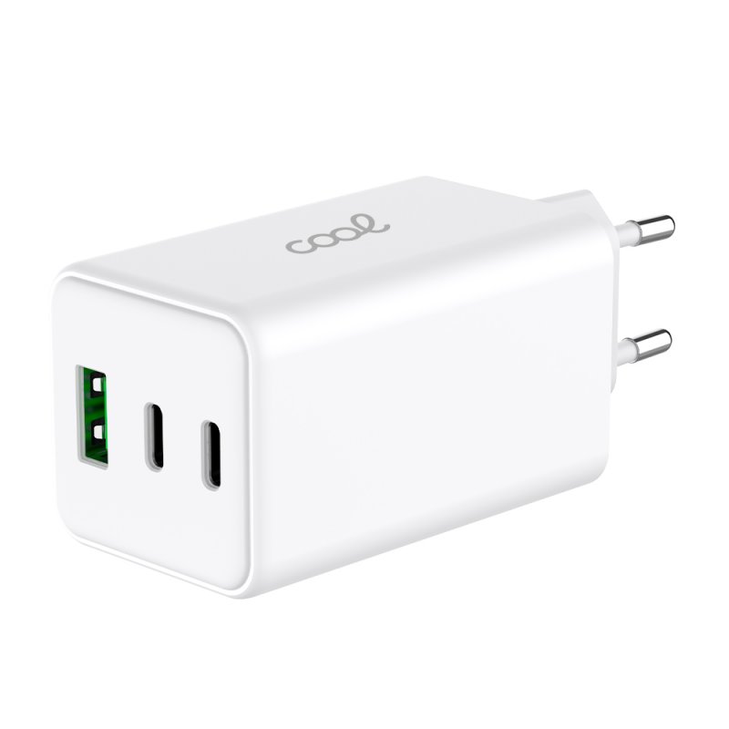 Cargador Red Universal Ultra Fast PD Port x3 (2x Tipo-C + 1x USB) COOL 100W GaN Blanco