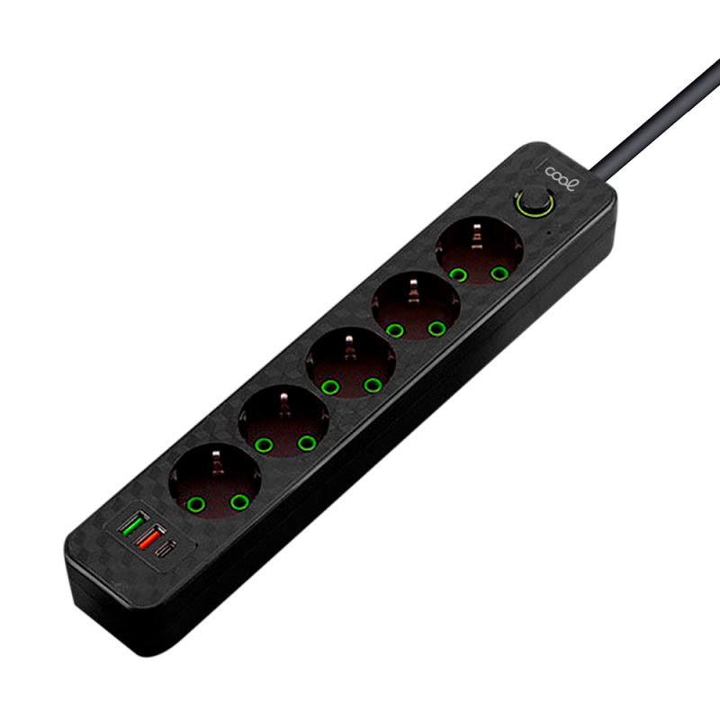 Cargador Universal Multipuerto COOL (Regleta 7 Puertos) Negro