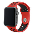 Correa COOL para Apple Watch Series 1 / 2 / 3 / 4 / 5 / 6 / 7 / 8 / 9 / SE (42 / 44 / 45 mm) Sport Rojo-Negro