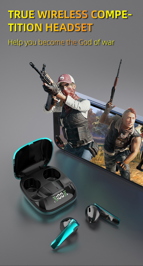 Auriculares Gaming TWS Bluetooth 5.0 com Microfone