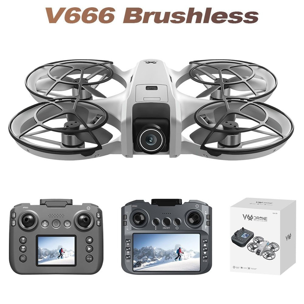 Drone Dobável V666 com Motor Brushless, Ecrã GPS e Fotografia Aérea – Comando com Ecrã - Telejacob Shop