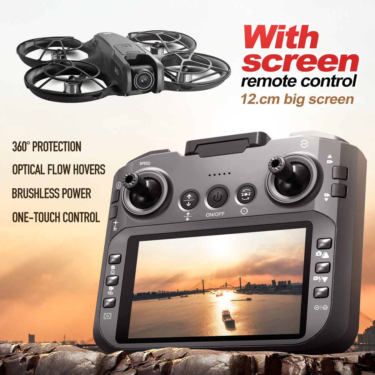 Drone Dobável V666 com Motor Brushless, Ecrã GPS e Fotografia Aérea – Comando com Ecrã - Telejacob Shop