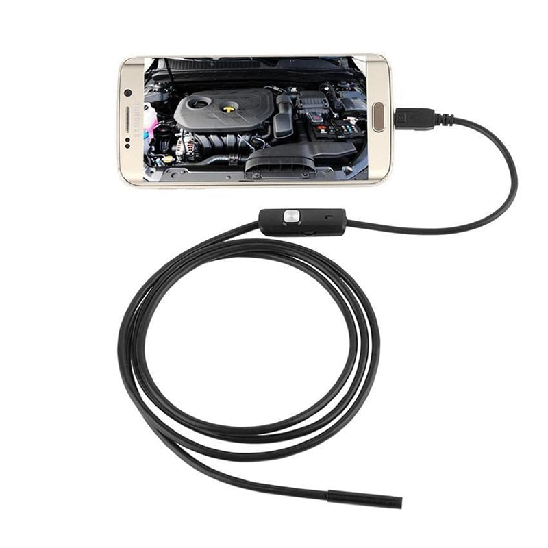 Endoscópio USB IP67 Flexível | Câmara de Inspeção 5,5mm/7mm para Android e PC - Telejacob Shop