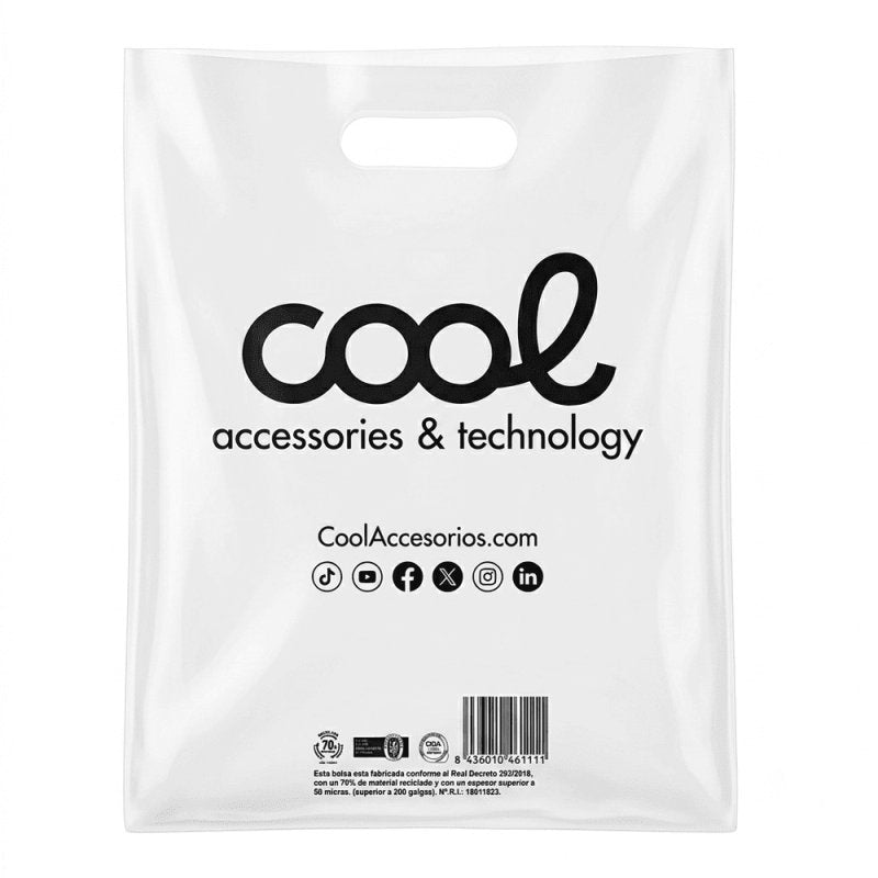 Pack 100 Bolsas Plástico Blancas 70% Reciclado COOL Grandes (51 x 40 cm)