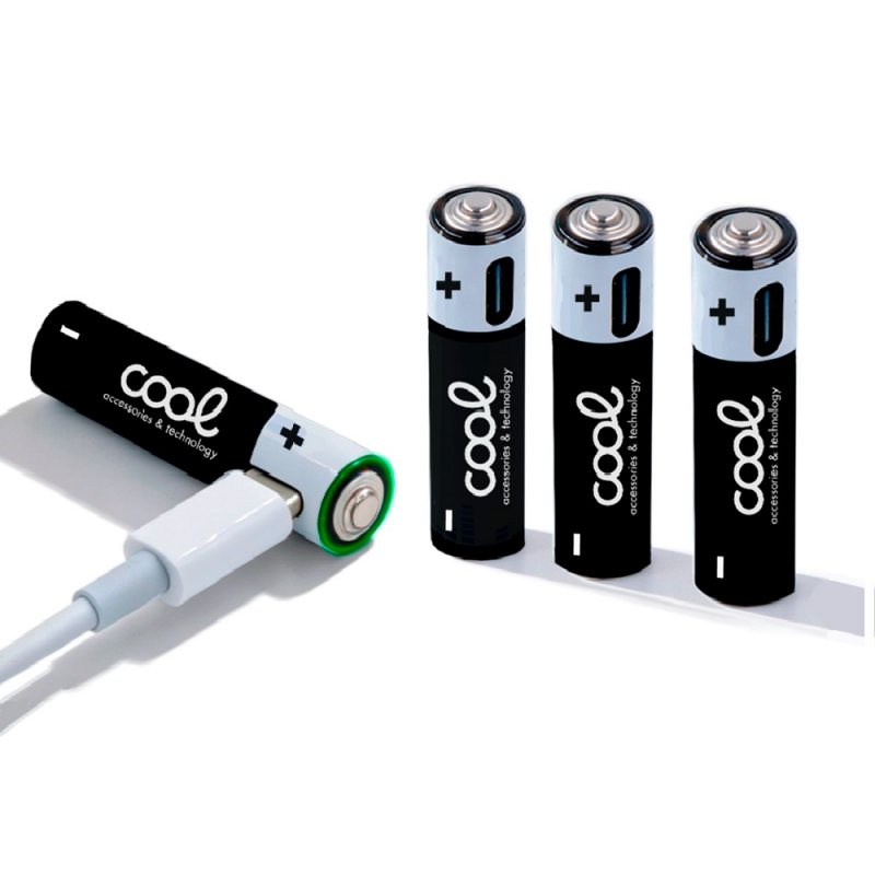 Pilas Alcalinas Recargables TIPO-C AAA LR03 COOL (Pack 4 uds)