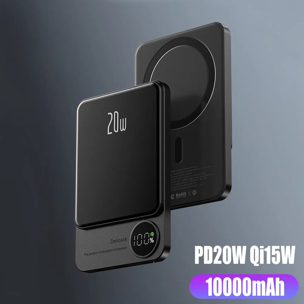 Powerbank Magnético MagSafe 5000/10000mAh — Carregamento Sem Fios 15W e PD20W para iPhone 13/14/15 - Telejacob Shop