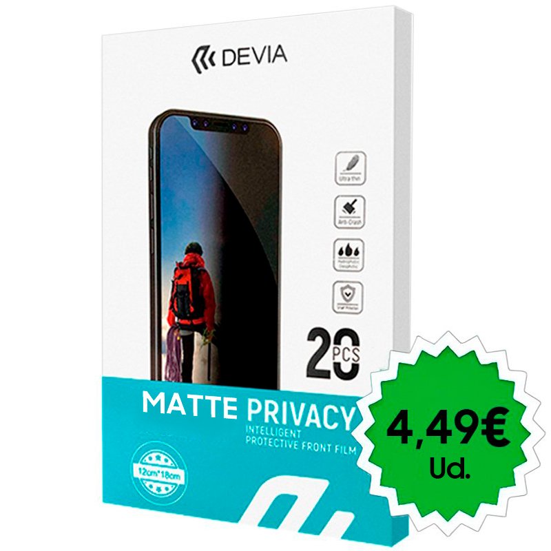 Protector Hidrogel Devia Matte Privacy (Pack 20 uds)