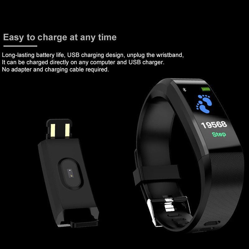 Pulseira Inteligente 115 Plus | Monitor Cardíaco, Fitness e À Prova de Água - Telejacob Shop