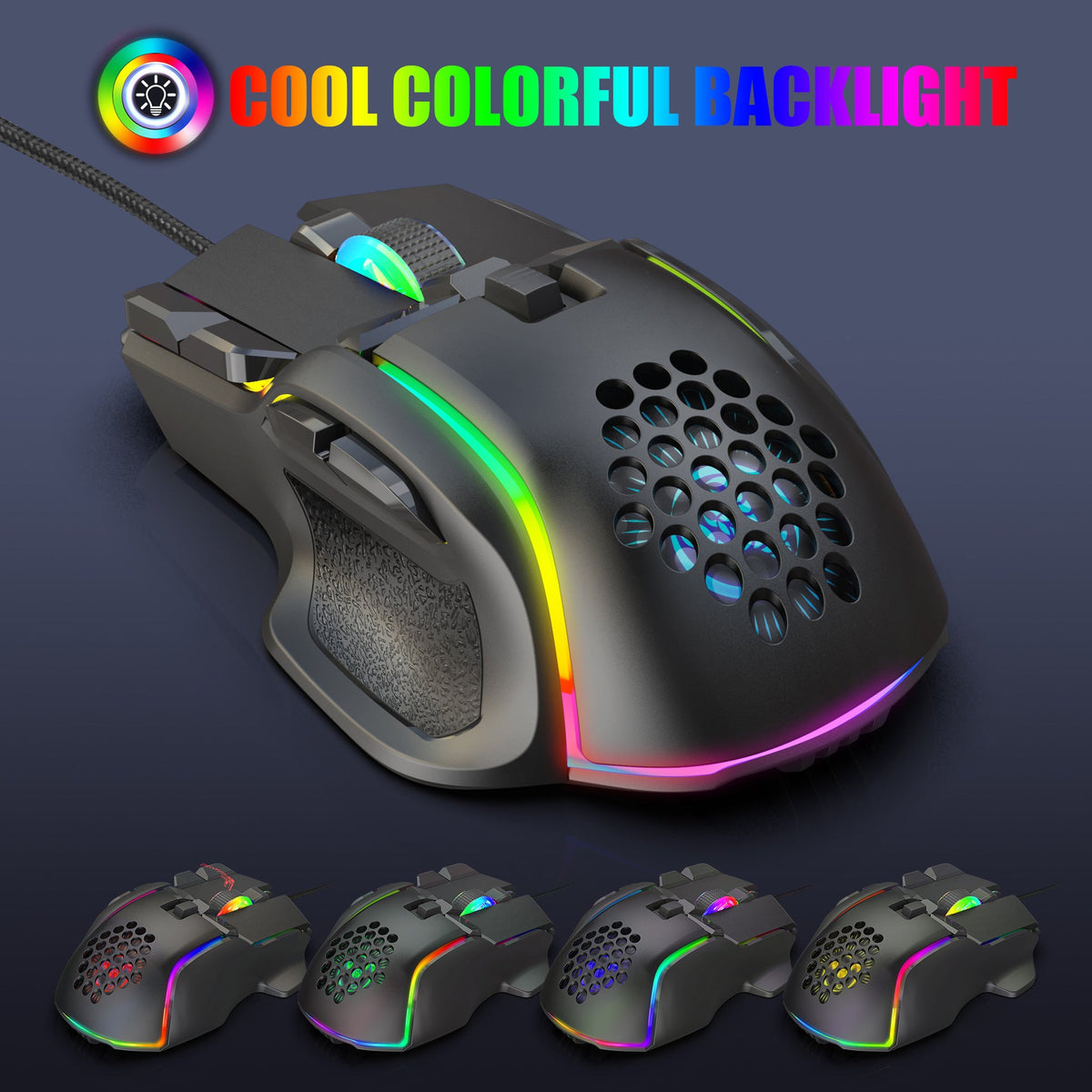 Rato Gaming S700 com Macros, Iluminação RGB e DPI Ajustável até 12 800 - Telejacob Shop