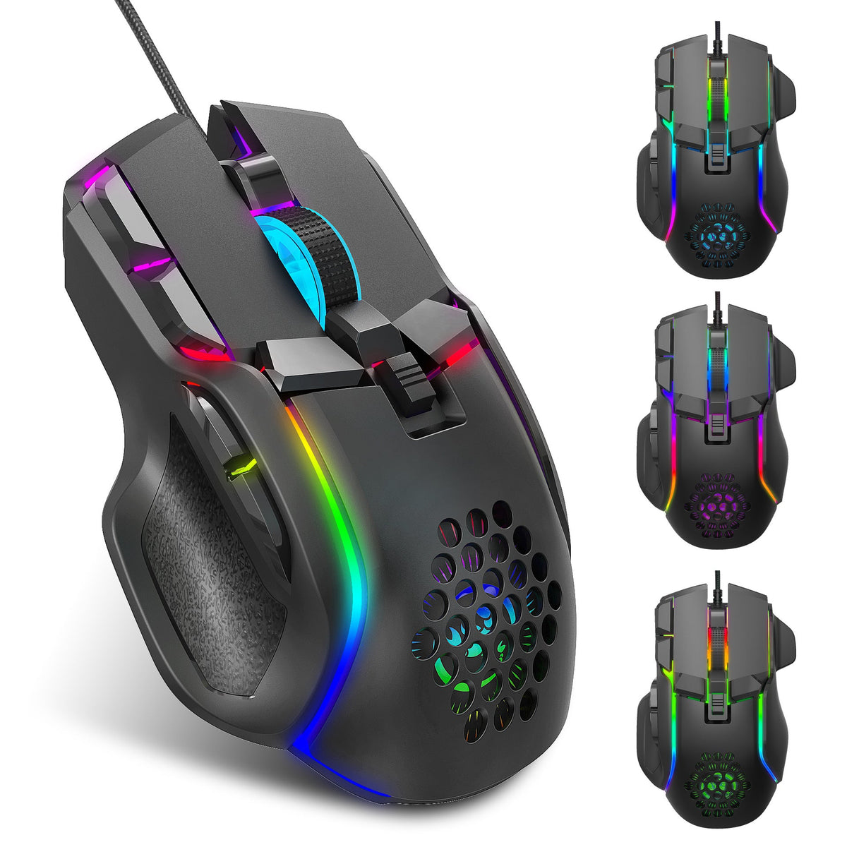 Rato Gaming S700 com Macros, Iluminação RGB e DPI Ajustável até 12 800 - Telejacob Shop