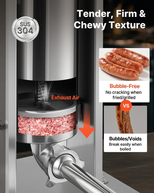 Manual Sausage Stuffer, 11 LBS / 5 L Vertical Meat Stuffer, Dual-Speed