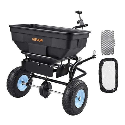 Tow Behind Broadcast Spreader, 130LBS Capacity, Tow/Push Garden